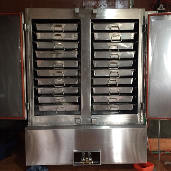Tủ hấp nấu cơm dùng gas 50kg inox hình chi tiết