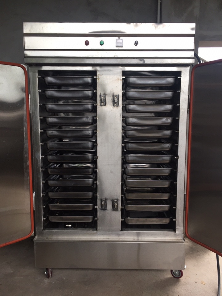 Tủ hấp nấu cơm dùng gas 50kg inox hình thực tế