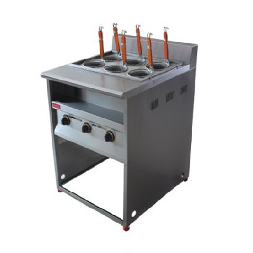 Lò trụng mỳ 6 họng có nắp sử dụng gas