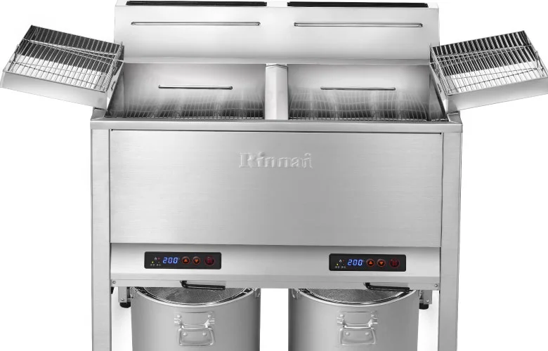 Bếp chiên nhúng đôi dùng gas Rinnai Rfa-427 chuyên dụng