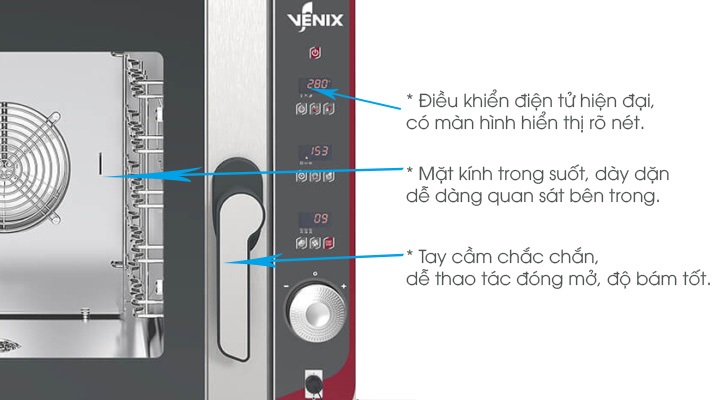 Lò nướng hấp đa năng 5 Khay GN 23 Venix SQ053D00 công năng